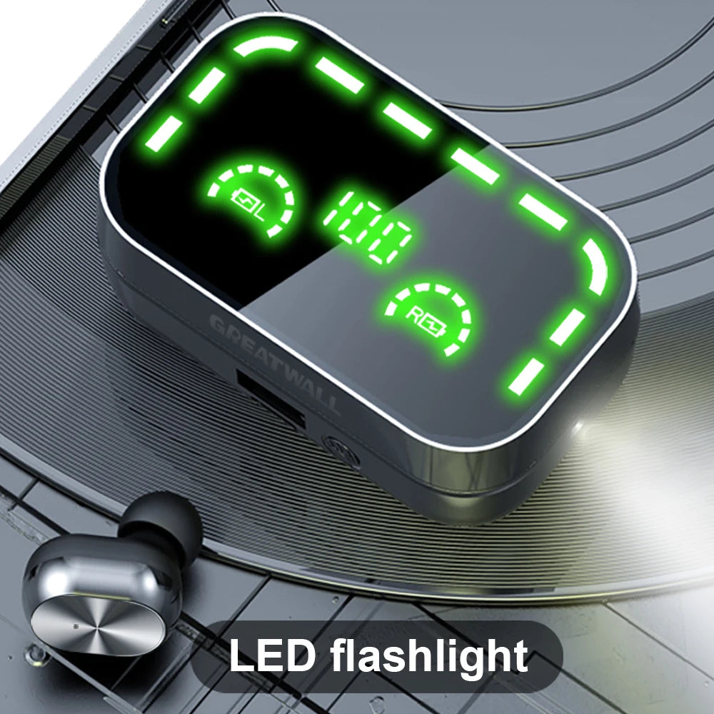 Digital Display Gaming Headphones With LED flashlight