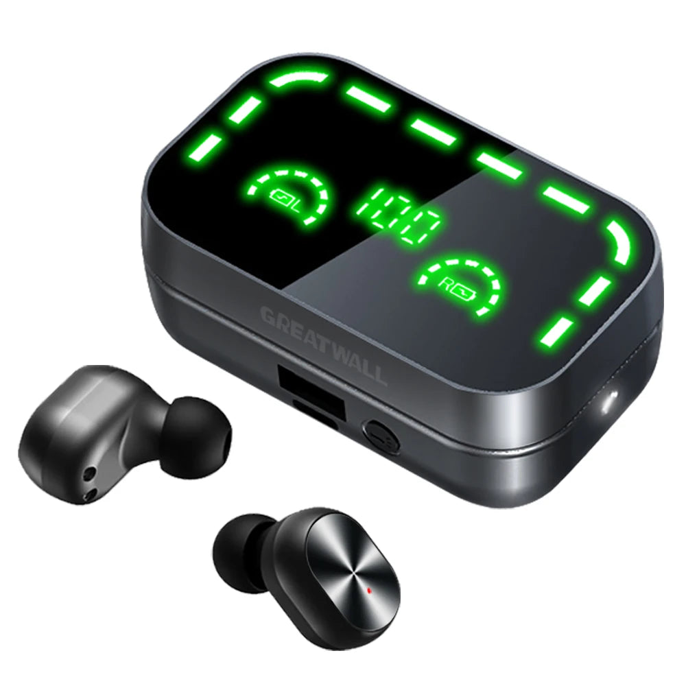 Digital Display Gaming Headphones With LED flashlight