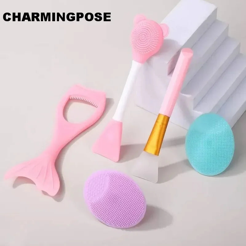 5pcs Dual-Ended Silicone Face Mask Brush Applicator