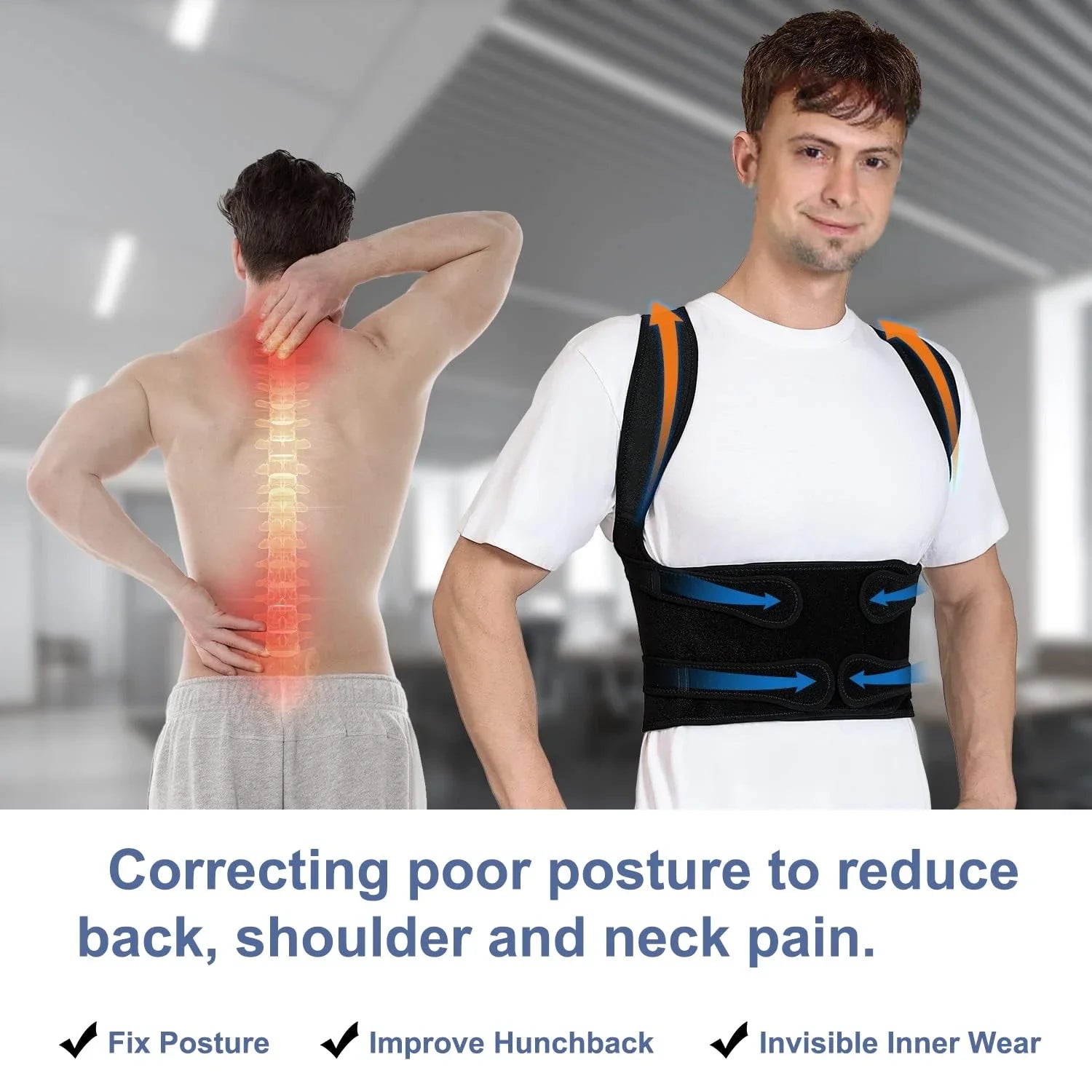 Premium High-Quality Unisex Ergonomic Back Brace for Enhanced Mobility, Posture, and Comfort