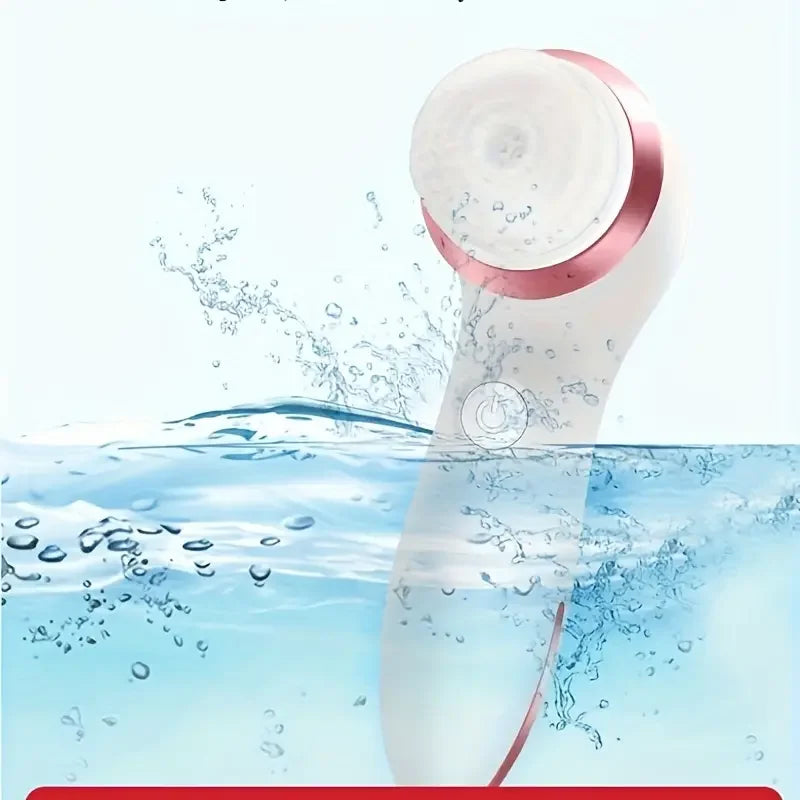 Rechargeable Electric Facial Cleansing Brush 3 in 1 with 3 Brush Heads