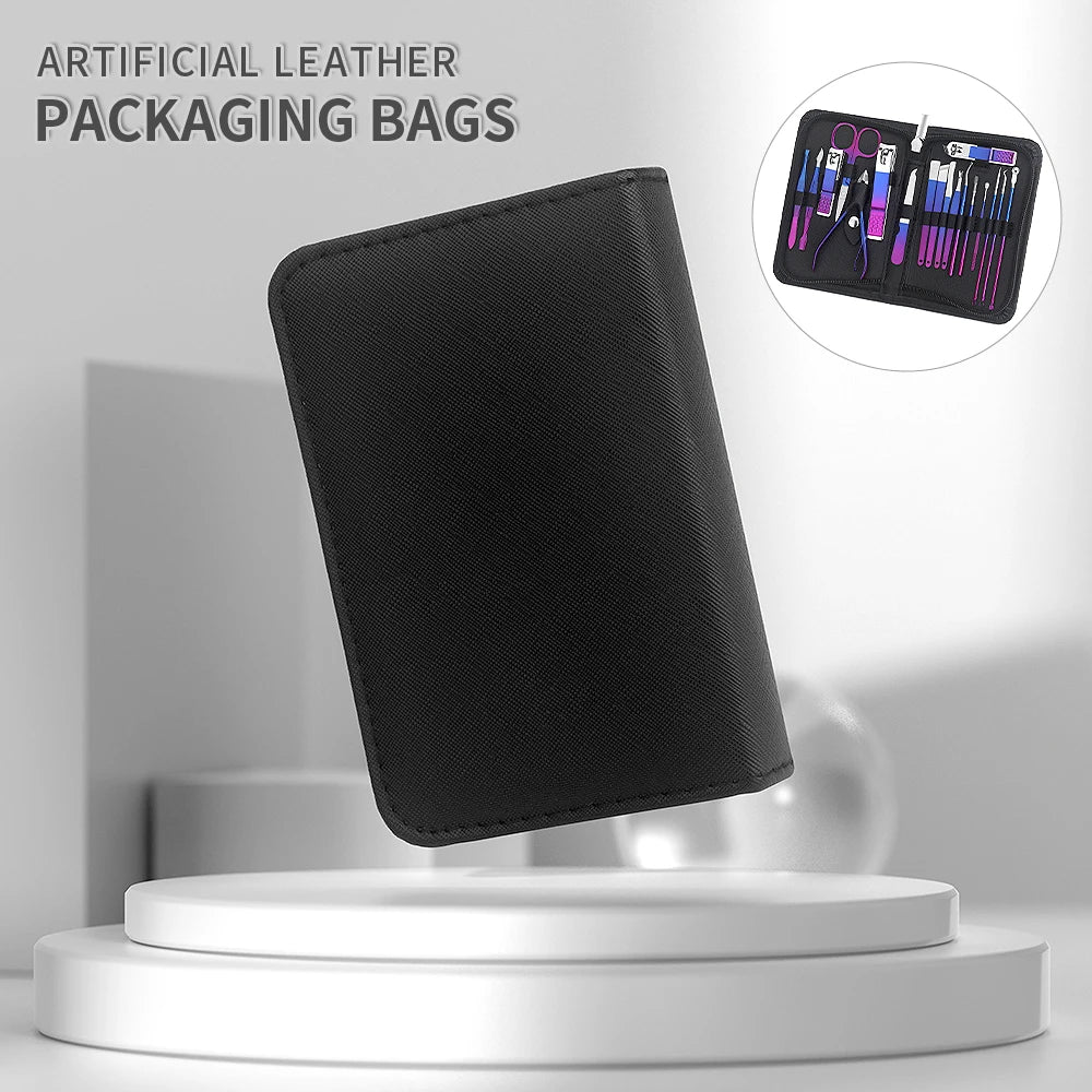 9/18-Piece Gradient Nail Clipper & Cuticle Kit – Portable Mani-Pedi Set