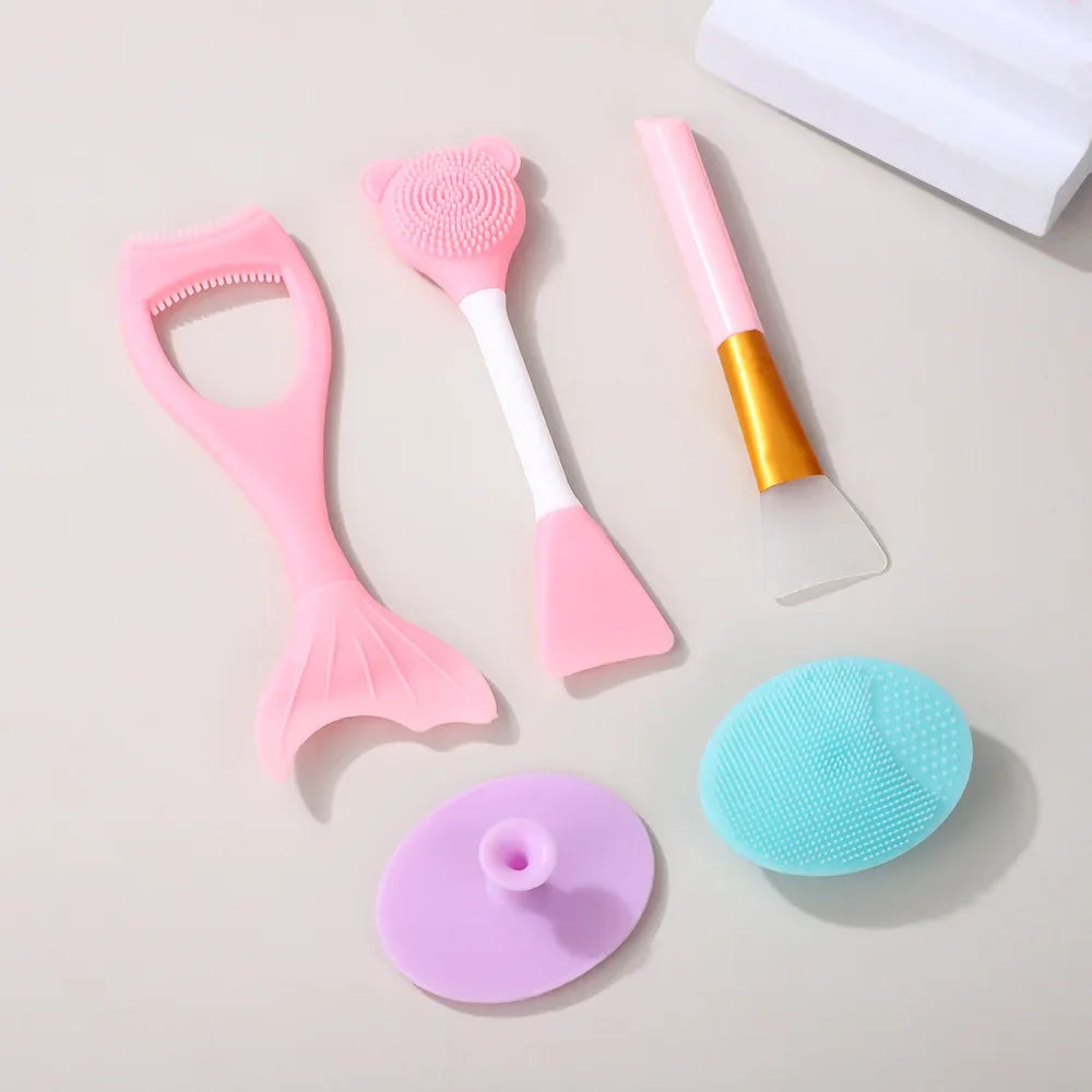 5pcs Dual-Ended Silicone Face Mask Brush Applicator